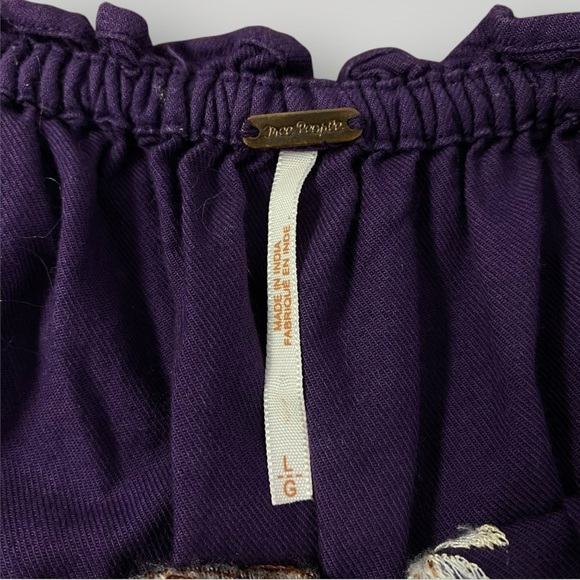 FREE PEOPLE FLEUR DU JOUR OFF-THE-SHOULDER EMBROIDERY DRESS PURPLE Sz L - Picture 5 of 13